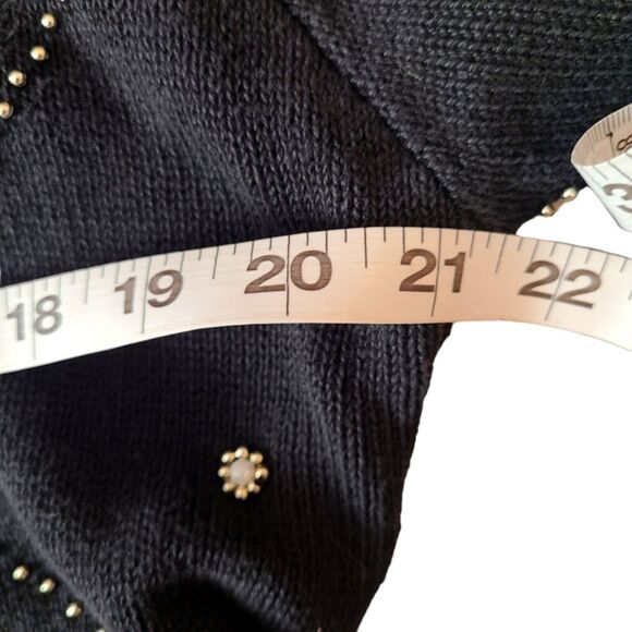 VINTAGE  B.P. Design Christmas Pointsettia Embroidered Sweater Size M - Picture 6 of 12